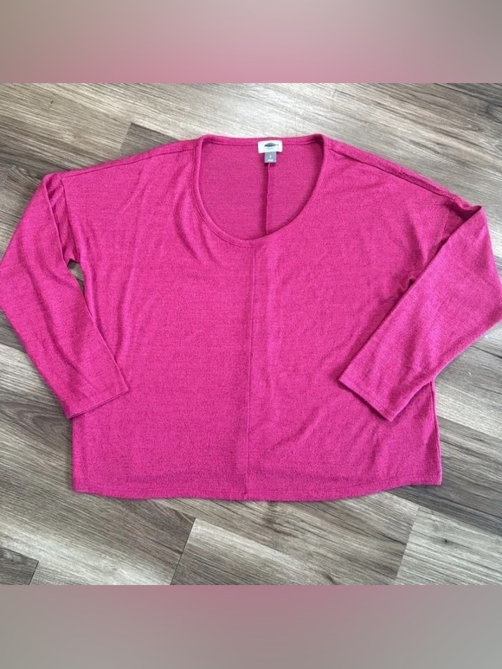 Old Navy Fitted Scoop Neck Long Sleeve Tee - Hot Pink